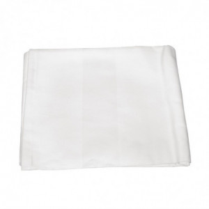 White tablecloth with satin band 1600 x 1600mm - Mitre Luxury - Fourniresto