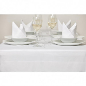 White tablecloth with satin band 2290 x 2290mm - Mitre Luxury - Fourniresto