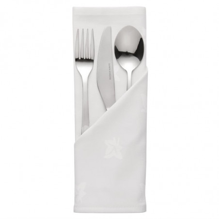 Serviettes blanches en coton  450 x 450mm - Lot de 10 - Mitre Luxury - Fourniresto