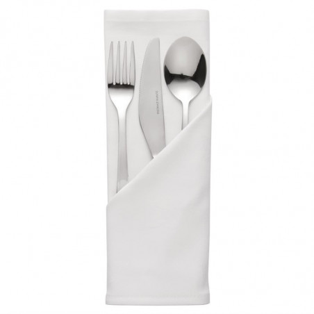 Serviettes blanches en polyester - Lot de 10  - Mitre Essentials - Fourniresto