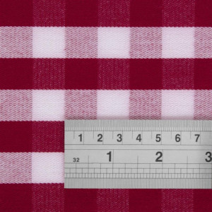 Toalha quadrada xadrez vermelha em poliéster 1780 x 1780mm - Mitre Essentials - Fourniresto