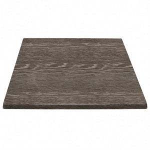 Square Table Top with Aged Wood Effect - L 700 x W 700mm - Bolero