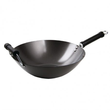 Wok Antiaderente Fundo Liso - 35 cm - Kitchen Craft - Fourniresto