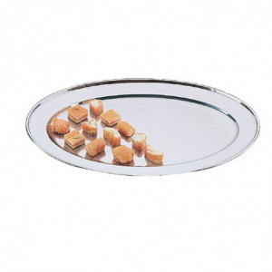 Prato de serviço oval em aço inoxidável - 407mm - Olympia - Fourniresto