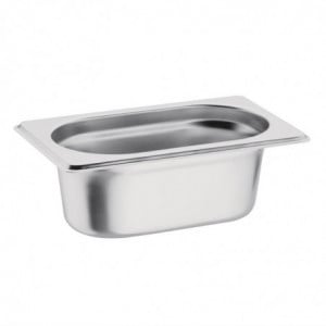 Bandeja gastronorm em aço inoxidável GN 1/9 100mm - Vogue - Fourniresto