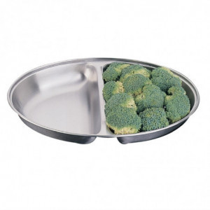 Prato de legumes oval 2 compartimentos 180x252mm - Olympia - Fourniresto
