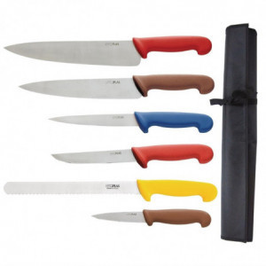 Necessaire com conjunto de 6 facas coloridas - Hygiplas