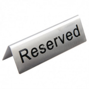 Stainless Steel "Reserved" Table Easels - Set of 10 - Olympia - Fourniresto