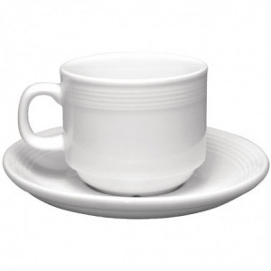 Saucer for stackable Linear 20cl teacup - Set of 12 - Olympia - Fourniresto