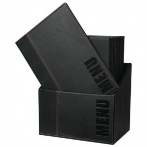 Black A4 menu holders with storage box - Set of 20 - Securit - Fourniresto