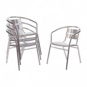 Cadeiras empilháveis em alumínio - Conjunto de 4 - Bolero - Fourniresto