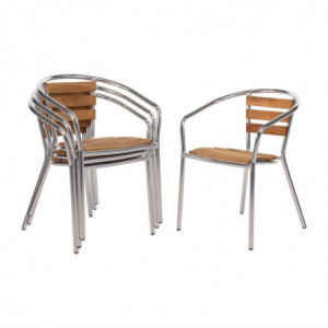 Cadeiras de Madeira e Alumínio - Conjunto de 4 - Bolero - Fourniresto