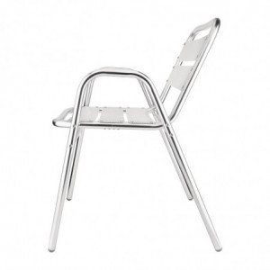 Cadeiras empilháveis de alumínio - Conjunto de 4 - Bolero - Fourniresto