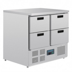Compact refrigerated table with 4 drawers 240L - Polar - Fourniresto