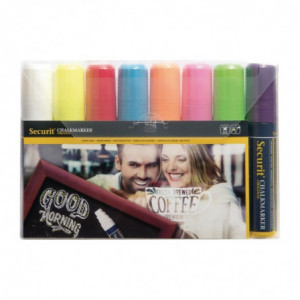 Set of 8 chalk markers: 7 x 15 mm - Securit - Fourniresto