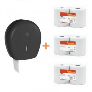 Pack Jumbo Noir - Distributeur pour Papier Toilette Noir et Papier Toilette
