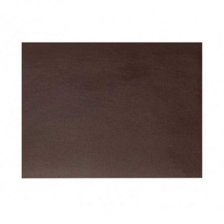 Rectangular Brown Grained Leather Placemat Rinia - 45X30 Cm - Lacor