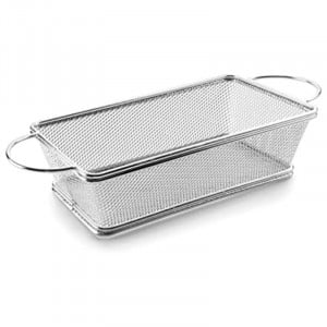 Cesta Retangular Em Inox Com Alça - 21 X 11 Cm - Lacor