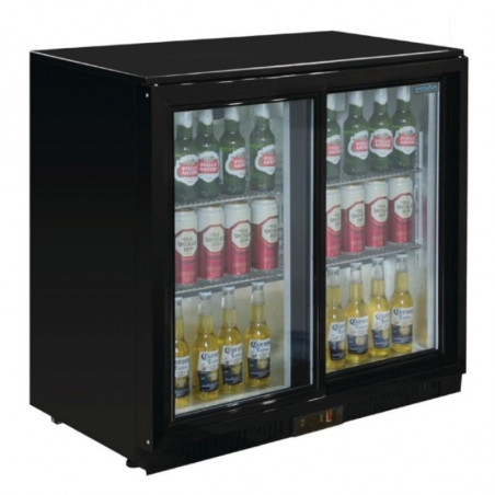 Arrière-Bar Preto 2 Portas Deslizantes 180 Garrafas - 208 L - POLAR