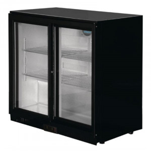 Arrière-Bar Preto 2 Portas Deslizantes 180 Garrafas - 208 L - POLAR