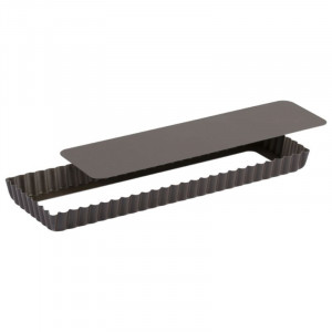 Rectangular Fluted Tart Pan with Removable Bottom - 350 x 110 mm - TELLIER