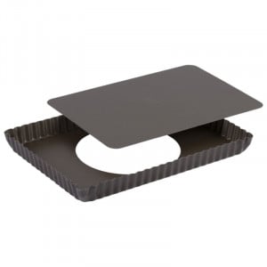 Forma de tarte canelada com fundo removível - 290 x 205 mm - TELLIER