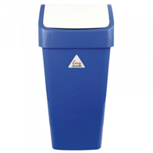 Caixote do lixo azul em polipropileno com tampa basculante 50 L - Scot Young - Fourniresto