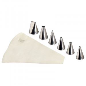 Caixa de 6 bicos de aço inoxidável com bolsa de tecido 300 mm - Tellier