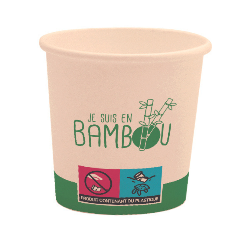 Copo Biodegradável "Eu Sou de Bambu" - 25 cl - Lote de 50 Fourniresto