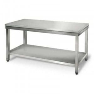 Stainless Steel Table with Shelf - D 700 mm - W 2000 mm