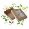 Caixa de refeição com janela 160 x 160 - Ecologicamente responsável - Pacote com 25