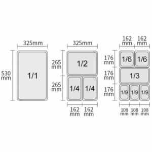 Bandeja Gastronorm GN 1/4 - 2,8 L - Profundidade 100 mm