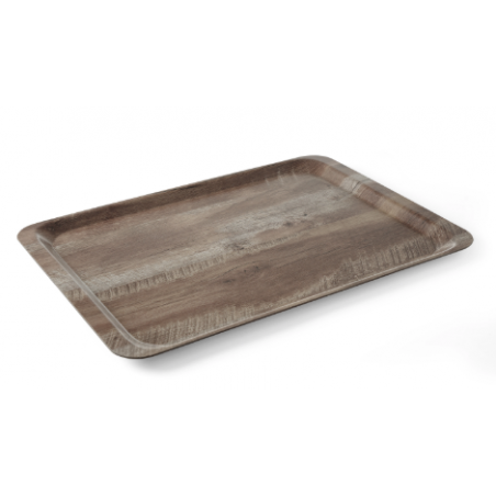 Melamine Printed Dark Wood Service Tray - 350 x 240 mm