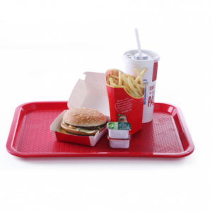 Tabuleiro Retangular Fast-Food Vermelho - 415 x 305 mm