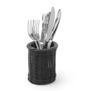 Round Cutlery Basket - Black