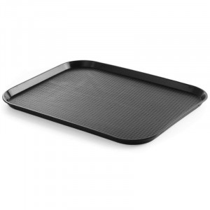 Rectangular Black Fast-Food Tray - 415 x 305 mm
