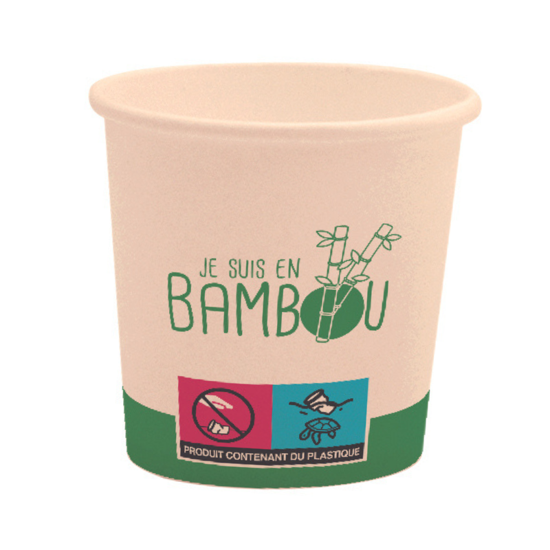 Copo Biodegradável "Eu Sou de Bambu" - 18 cl - Lote de 50