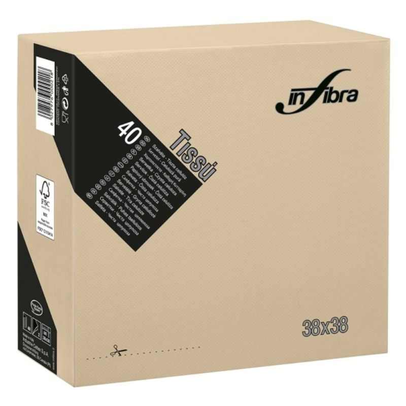 Guardanapo de papel 2 folhas 38 x 38 - Greige - Pacote com 1440