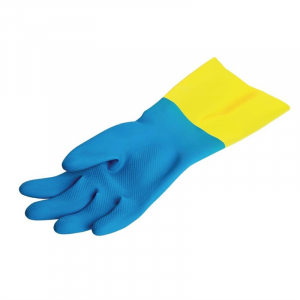 Luvas Impermeáveis de Proteção Química Leve Azuis e Amarelas Mapa 405 - Tamanho L - Mapa