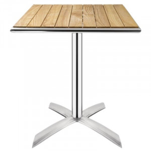 Square bistro table with tilting ash top - 600mm - Bolero - Fourniresto