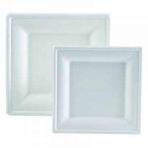 Square Bagasse Plate - 200 x 200 mm - Pack of 50