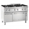 Six-burner stove with electric oven GN 1/1 and Series 700 cabinet