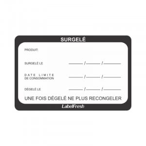 Etiqueta de Rastreabilidade LabelFresh - Congelado - 70 x 45 mm - Pacote de 500 - LabelFresh