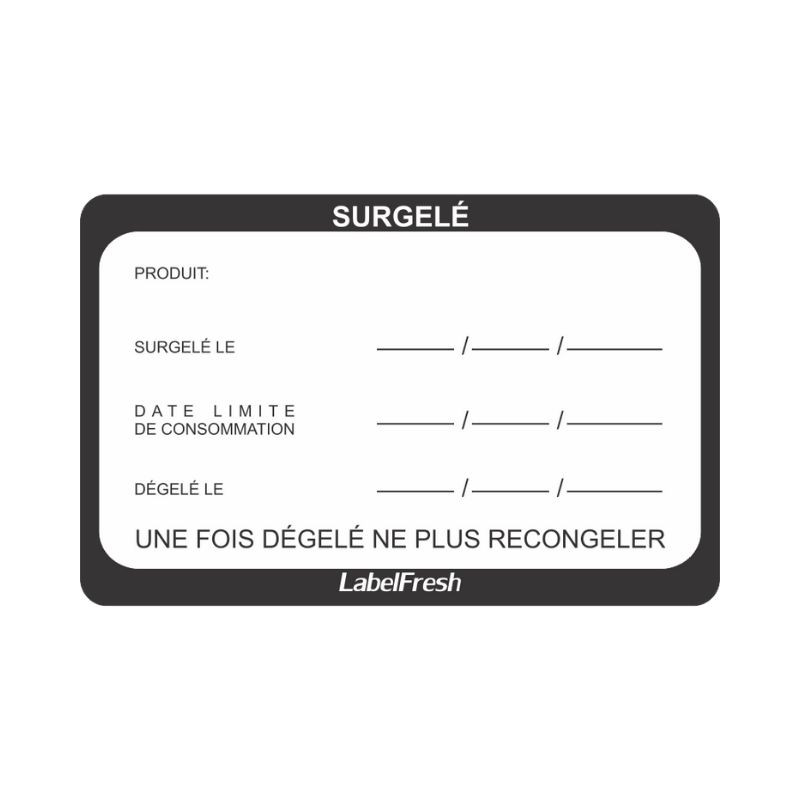 Etiqueta de Rastreabilidade LabelFresh - Congelado - 70 x 45 mm - Pacote de 500 - LabelFresh