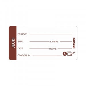 Etiqueta de Rastreabilidade LabelFresh Solúvel Pro - Quinta-feira - 60 x 30 mm - Lote de 250 - LabelFresh