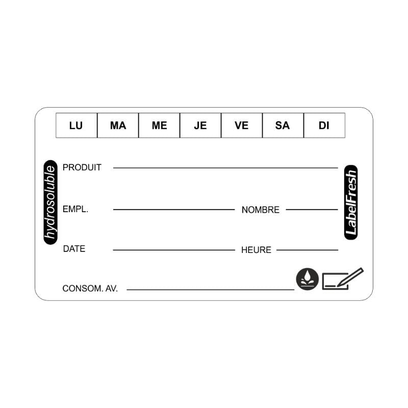 Traceability Labels - LabelFresh Soluble - 60 x 30 mm - Pack of 250 - LabelFresh