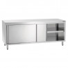 Stainless Steel Cabinet with Sliding Doors and Shelf - L 2000 mm