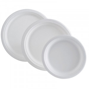 Round Plate - Vegetable Fiber - 230 x 20.6 mm - Pack of 50 - FourniResto