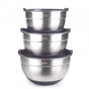 Set of 3 Stainless Steel Bowls - 1.5 to 3 L - Lacor