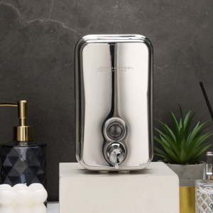 Stainless steel wall-mounted soap dispenser - 800 ml | Dynasteel